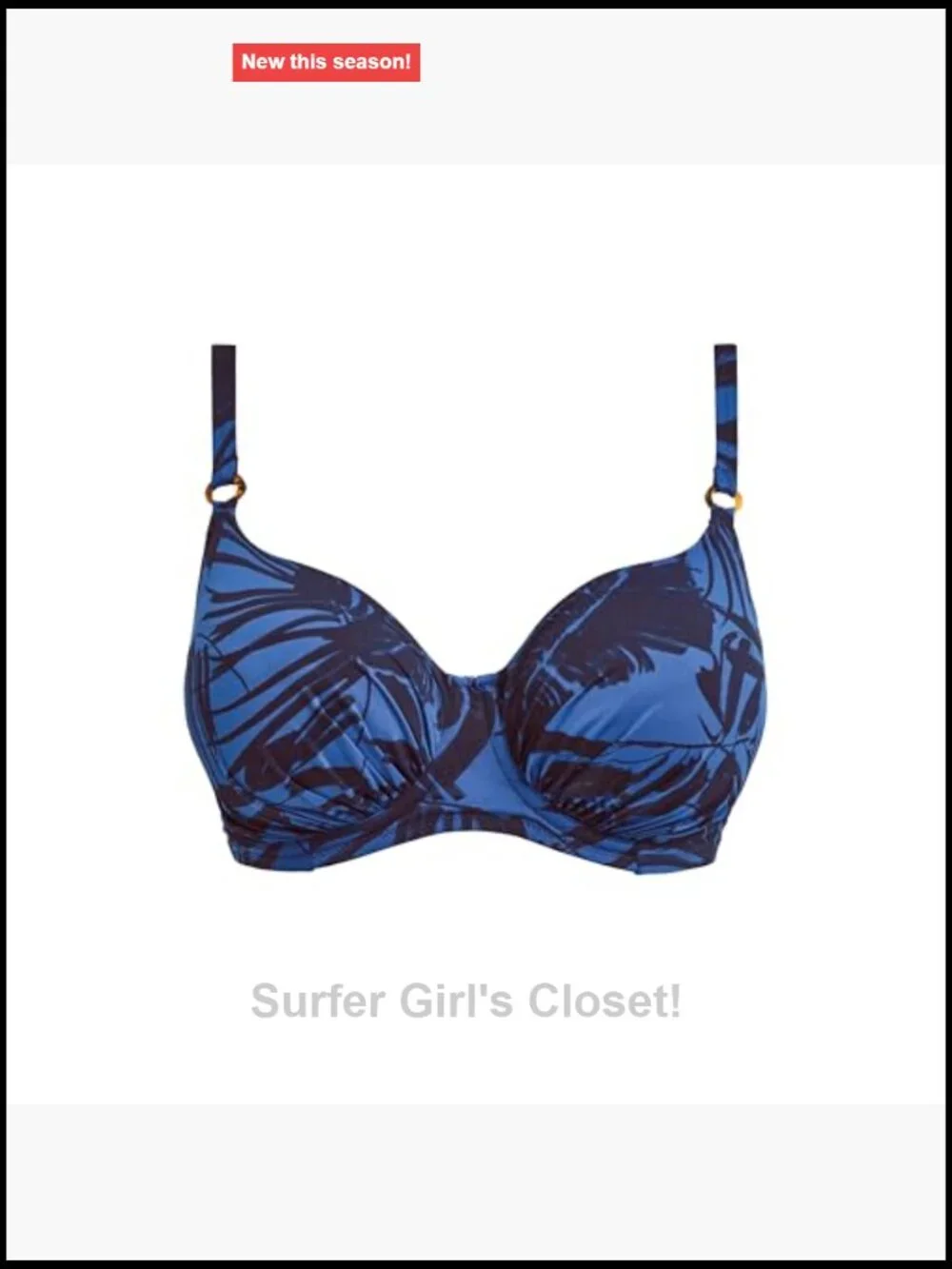 Full Coverage Underwire Bikini Top with Adjustable Straps